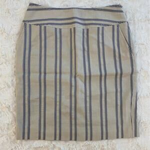 Faconnable Striped Classic Style Mini Pencil Skirt Size 6 Women